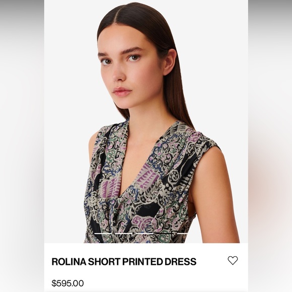 NWT IRO PARIS Rolina Twist Front Draped Printed Sleeveless SILK Mini Dress 36 - Picture 4 of 13